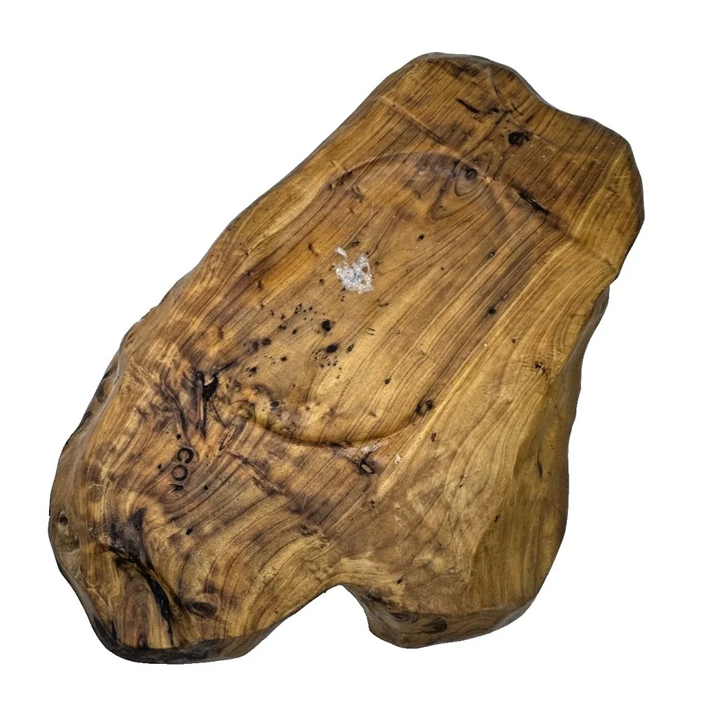 Burl Wood tree Root Bowl Tray Signed COA Free Form Live Edge Lg 10